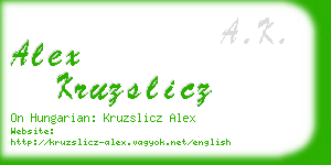 alex kruzslicz business card